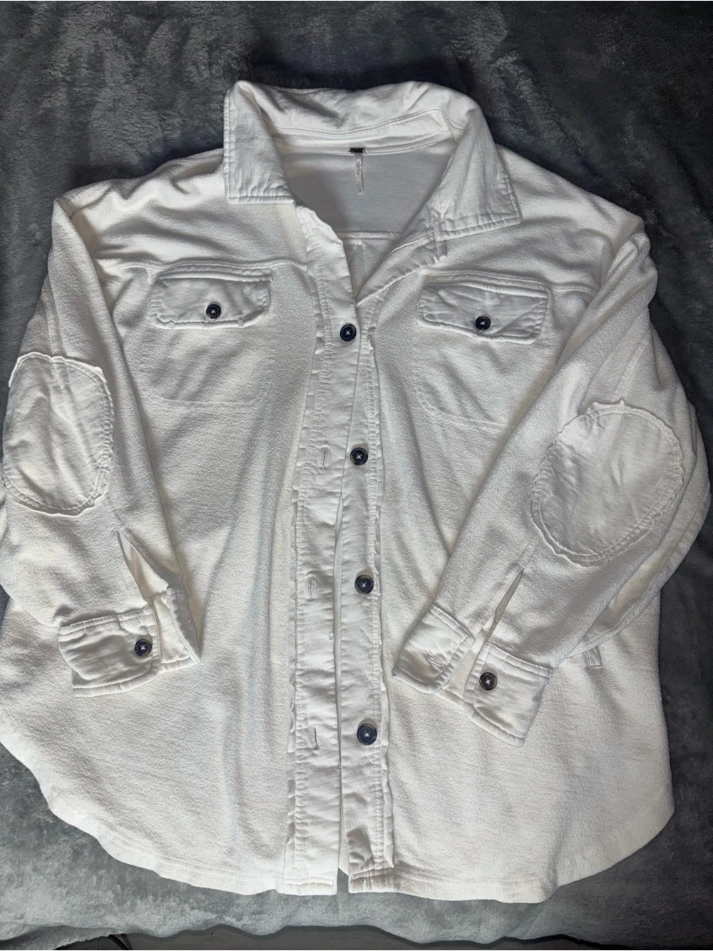 Free People White Button-Up Women’s Shirt Jacket
